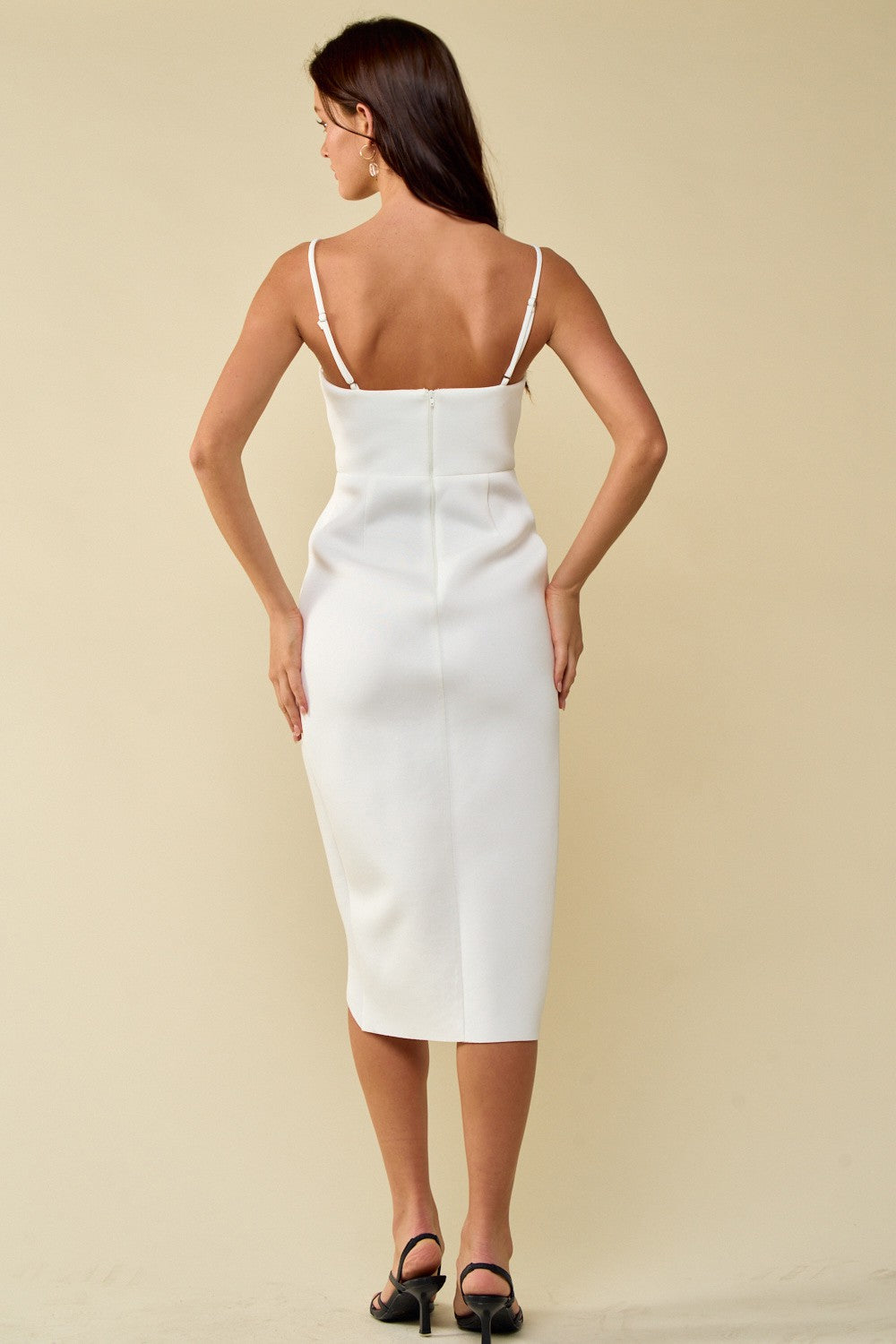 Strap Wrapped Scuba Midi Dress