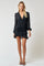 Cocktail Dresses Long Sleeve Ruffled Short Dress Black