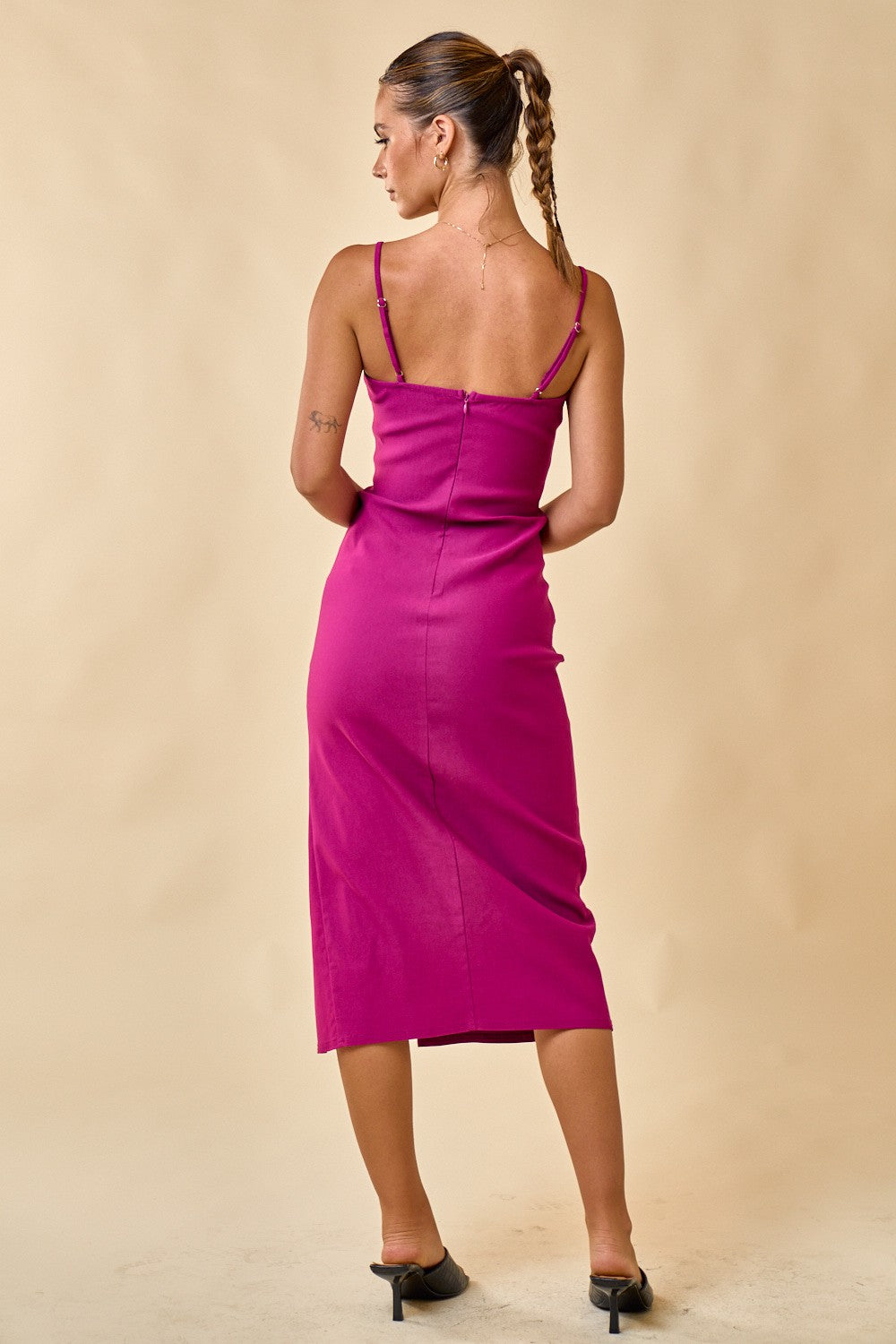 Spaghetti Strap Sweetheart Neckline Slitted Dress