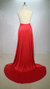 Formal Dresses Plus Size Long Formal Charmeuse Overskirt Red
