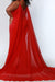 Formal Dresses Long Chiffon Cape Red