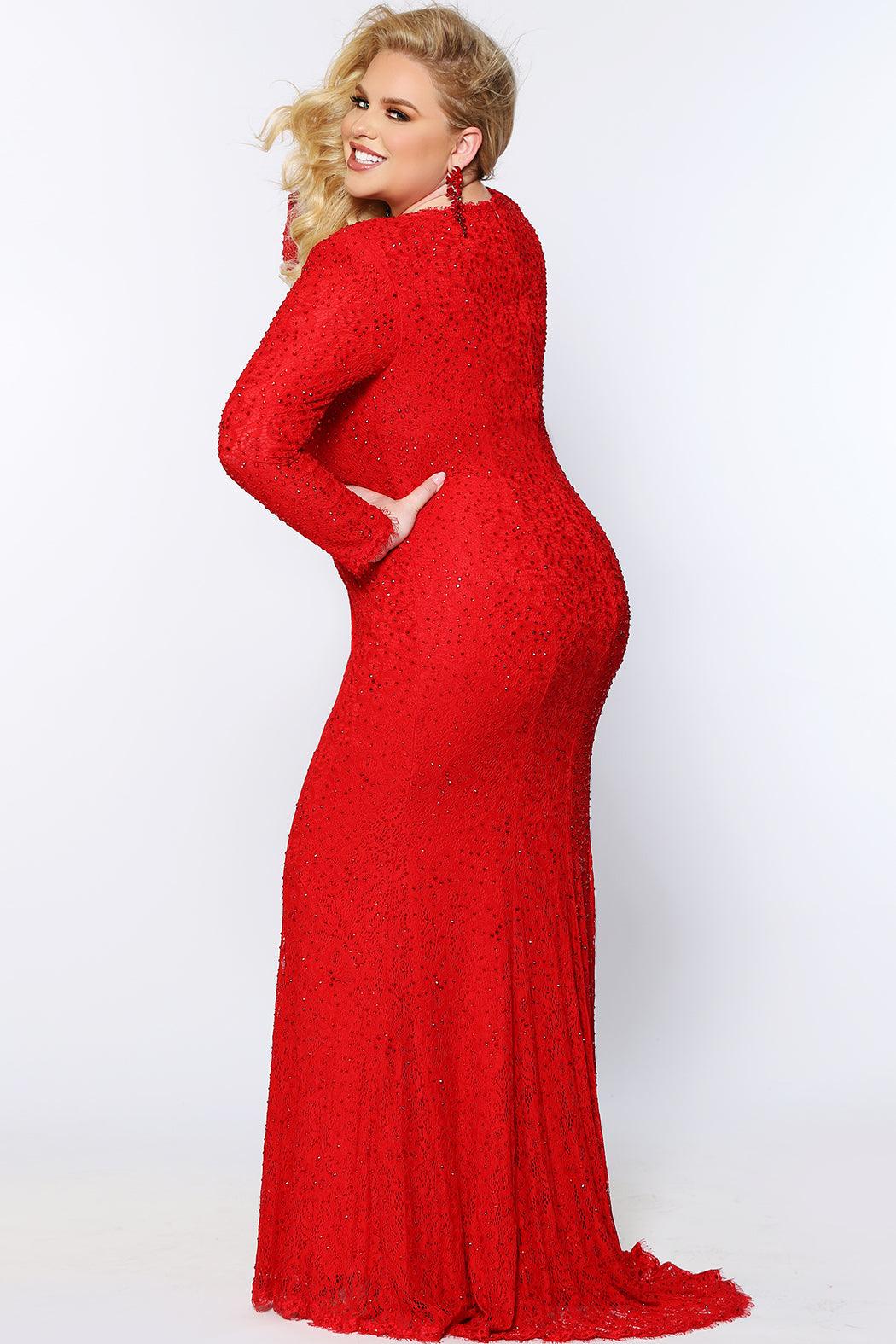 Sydneys Closet JK2104 Long Sleeve Plus Size Formal Evening Gown
