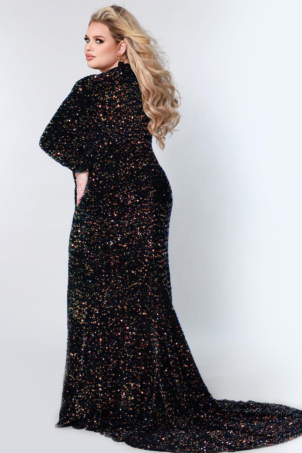 Sydneys Closet JK2216 Long Sleeve Formal Evening Gown