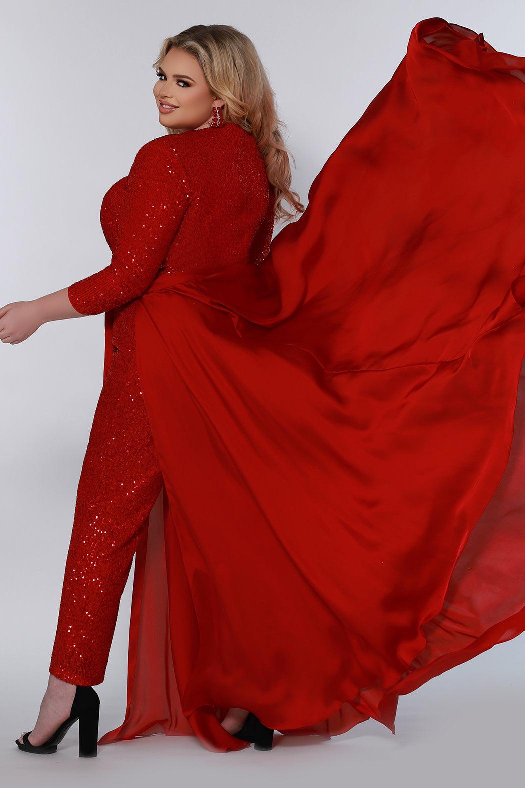 Sydneys Closet JK2220 Plus Size Long Sleeve Formal Jumpsuit