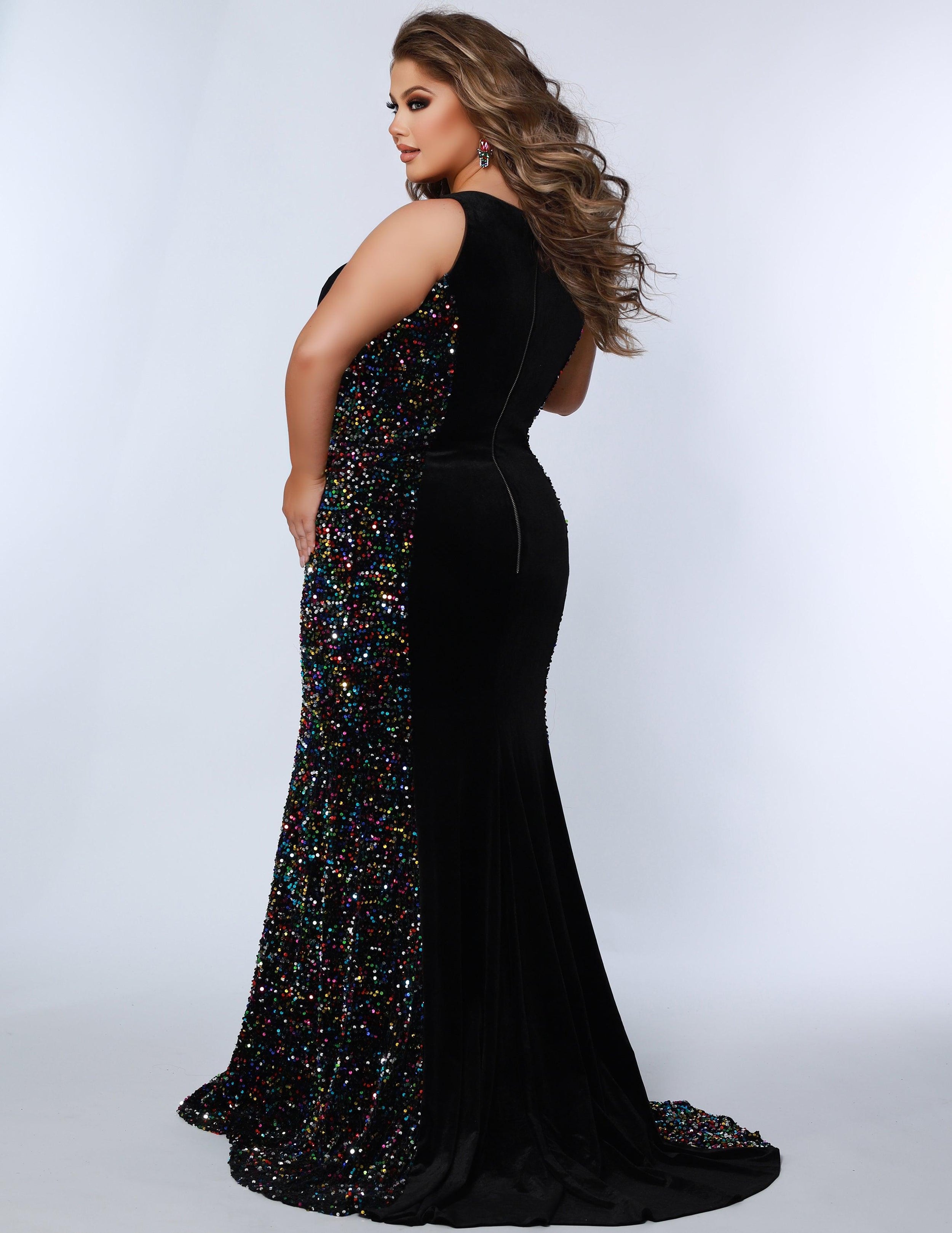 Formal Dresses Long Sleevelesss Plus Size Formal Evening Gown Onyx/Multi