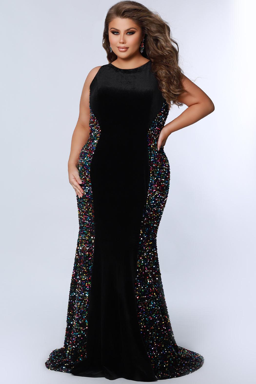 Formal Dresses Long Sleevelesss Plus Size Formal Evening Gown Onyx/Multi