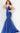 Prom Dresses Embroidered Plunging Neckline Mermaid Long Prom Dress Navy