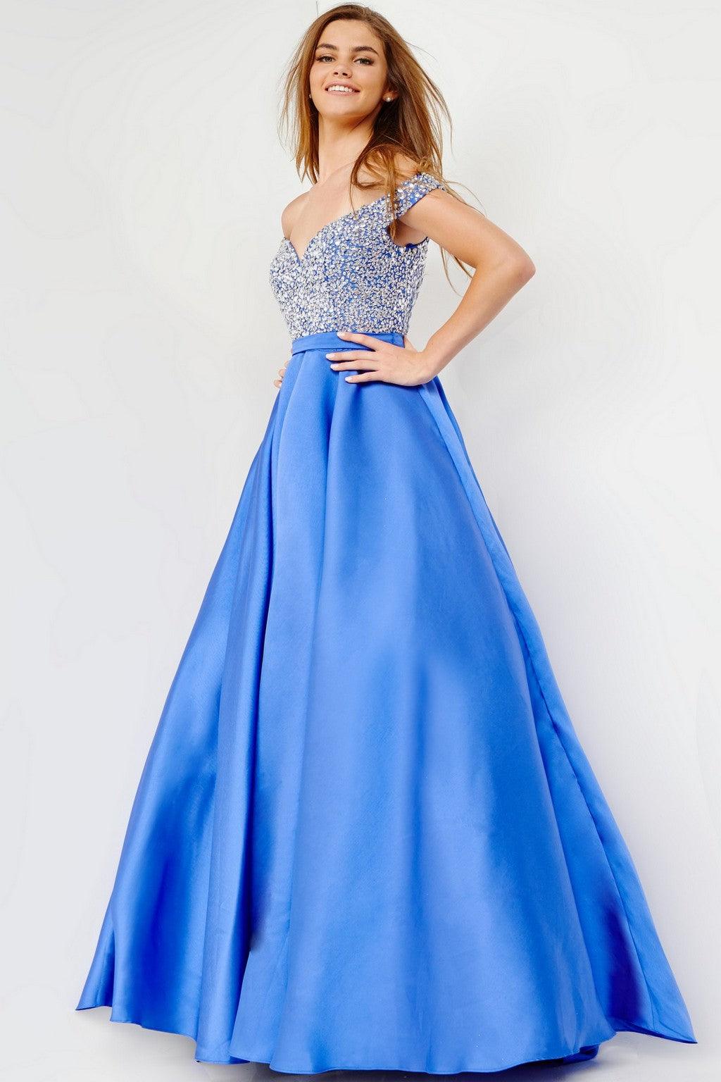 Prom Dresses Off Shoulder Long A-Line Evening Gown ROYAL