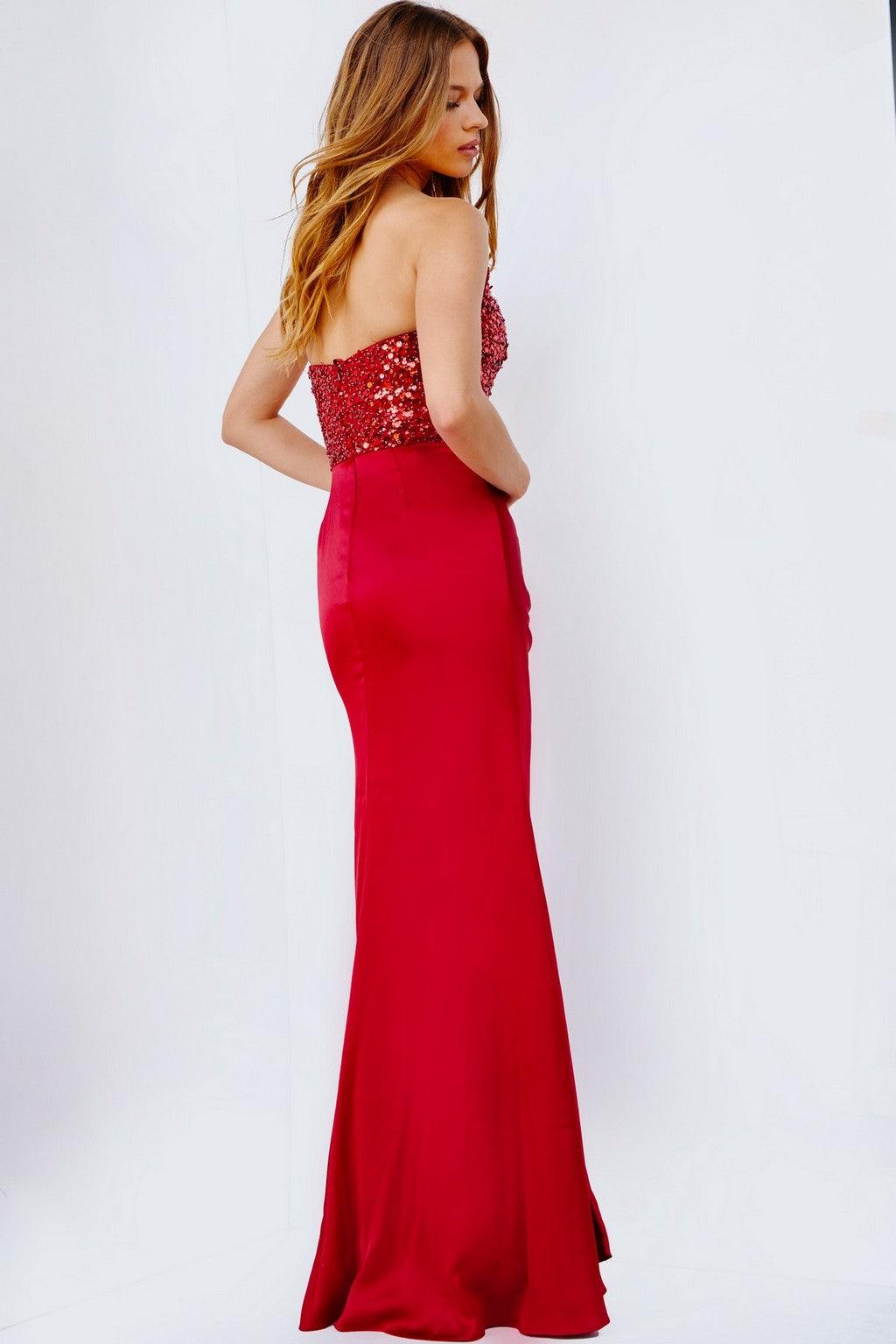 RED Jovani JVN24335 Strapless Long Fitted Prom Gown for $319.99 – The
