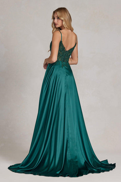 Nox Anabel K1121 Prom Long Sexy Slit Formal Dress Royal Blue