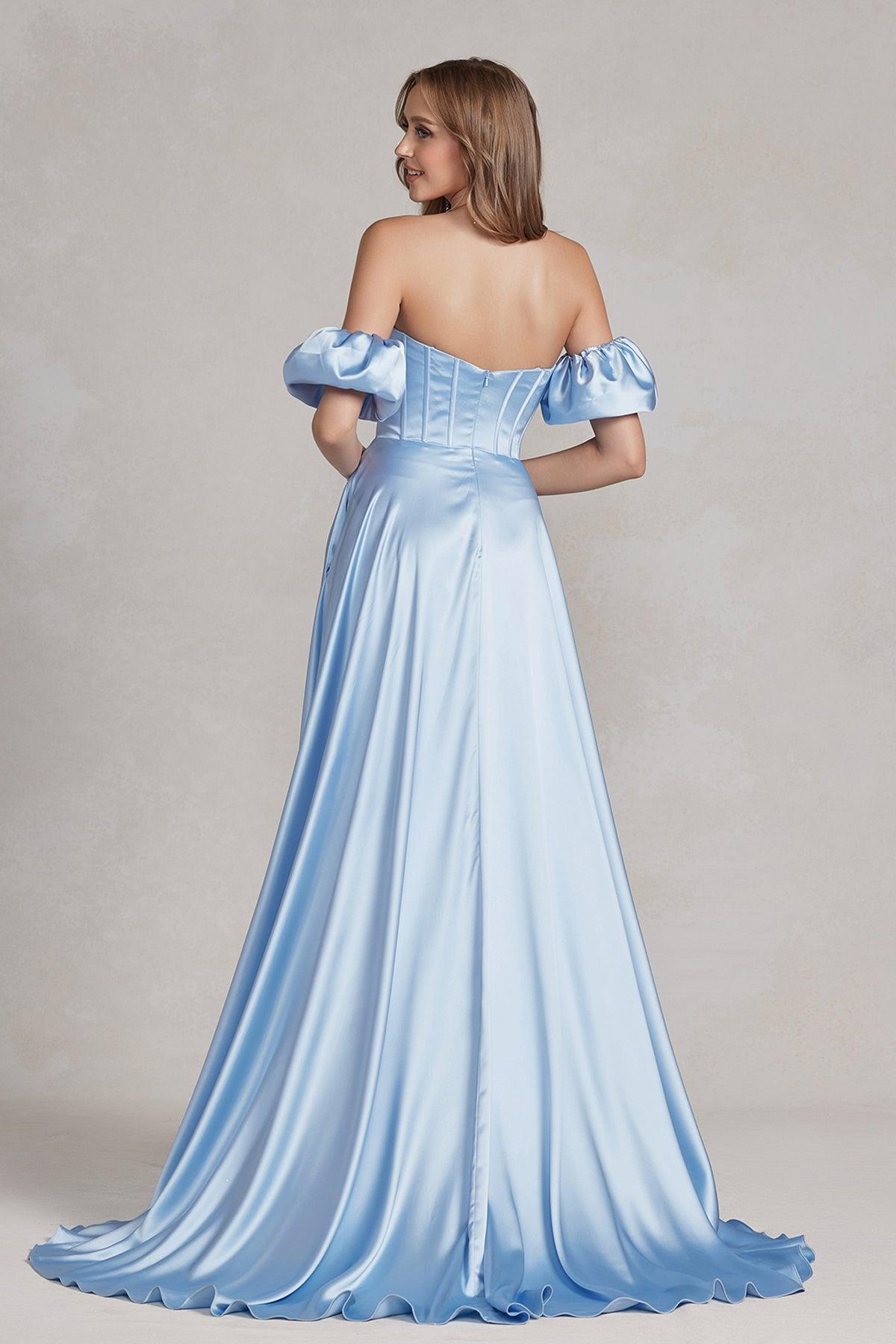 Nox Anabel K1122 Prom Off Shoulder Long Formal Gown Royal Blue