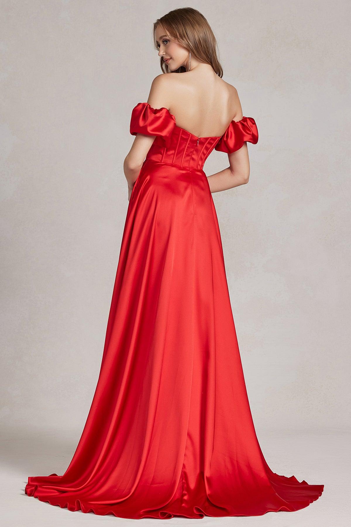 Nox Anabel K1122 Prom Off Shoulder Long Formal Gown Blue