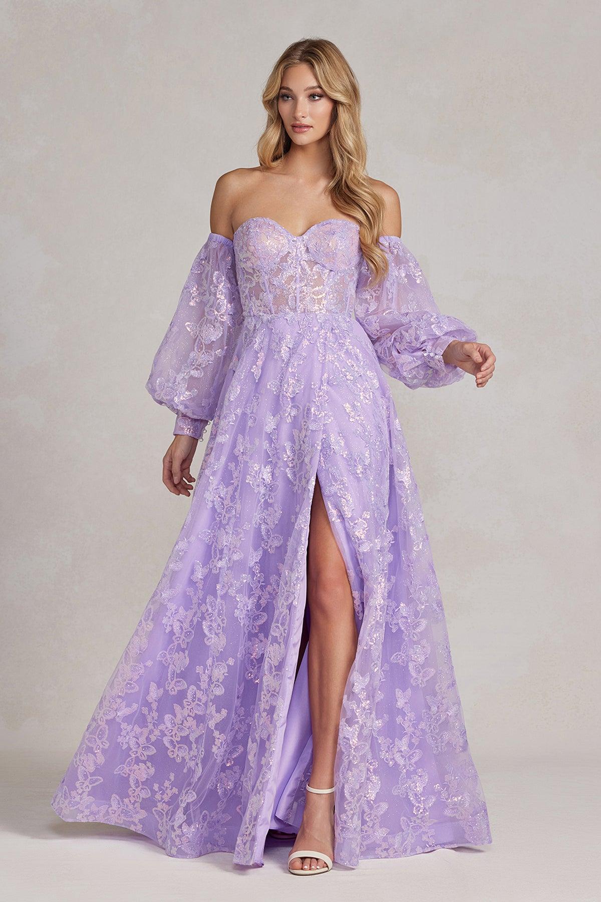 Nox Anabel K1155 Long Formal Prom A Line Gown Blue