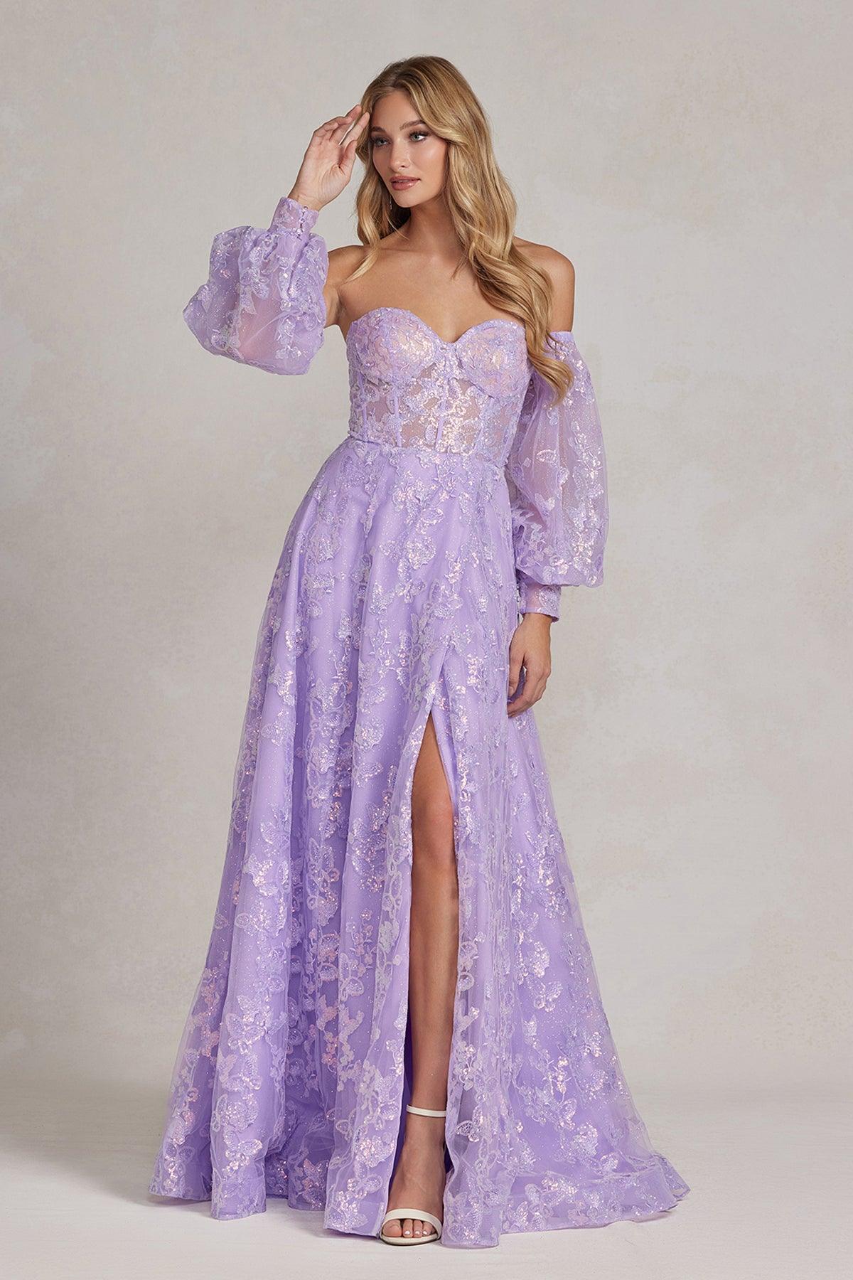 Nox Anabel K1155 Long Formal Prom A Line Gown Blue