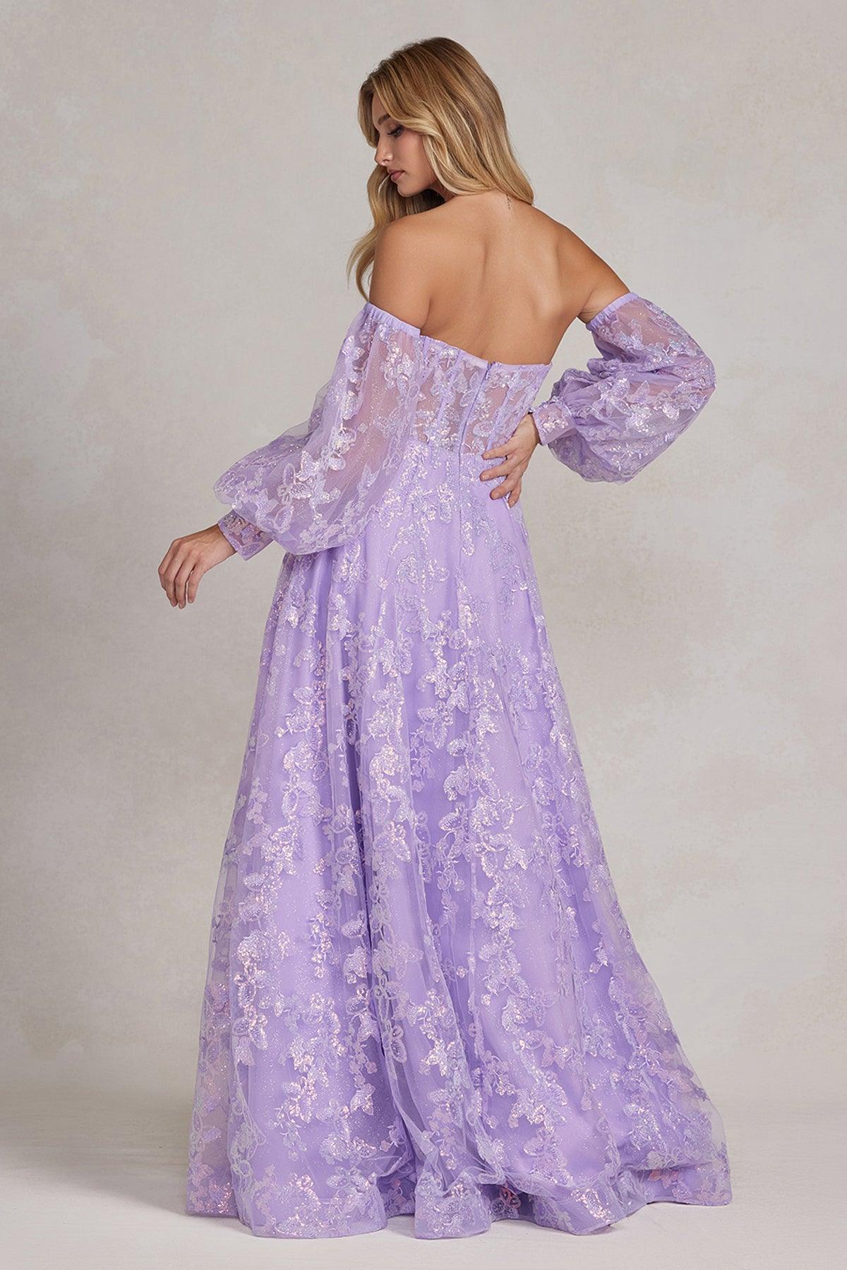 Nox Anabel K1155 Long Formal Prom A Line Gown Blue