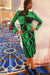 Cocktail Dresses Long Sleeve Bodycon Knit Dress Green