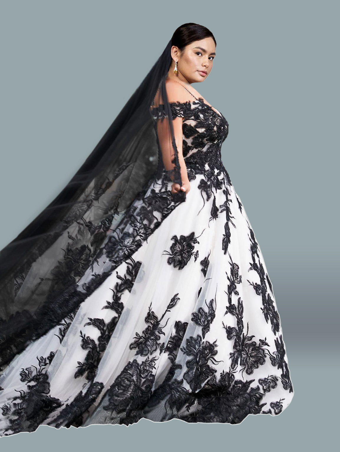Wedding Gown Black And White Maxi Dress Plus Size Unique Gothic