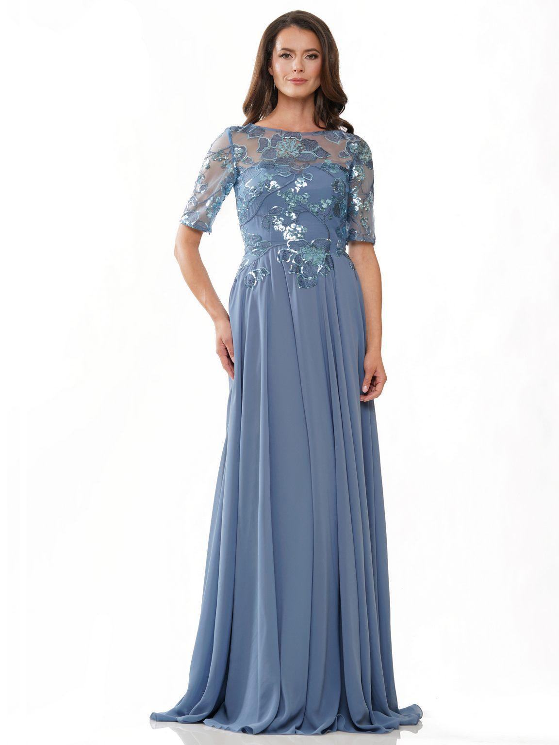 Long Mother of the Bride A-Line Formal Dress by Marsoni 286 - Navy / 24 Long Mother of the Bride A-Line Formal Dress by Marsoni 286 - Navy / 24