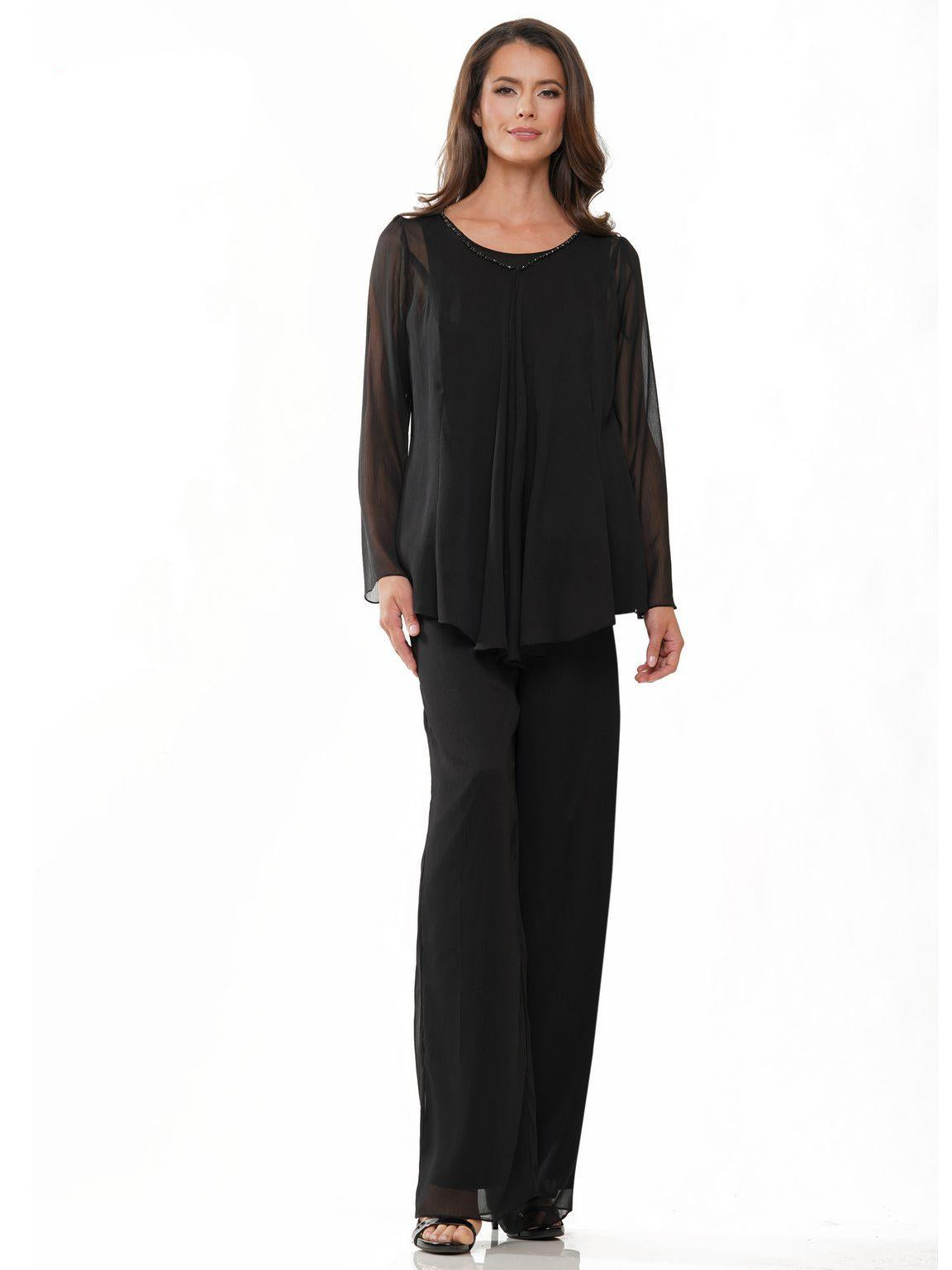 Marsoni Formal Long Jacket Chiffon Pant Suit 304