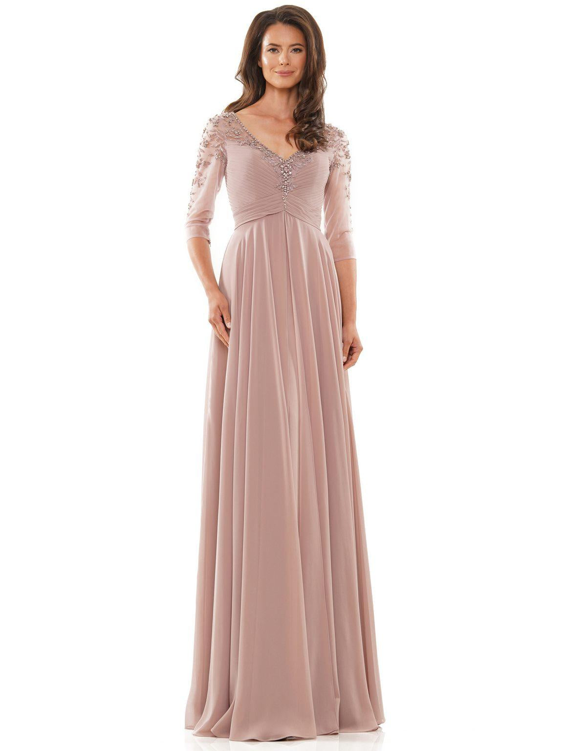 Mother of the Bride Dresses Long 3/4 Sleeve Mother of the Bride Dress Mauve