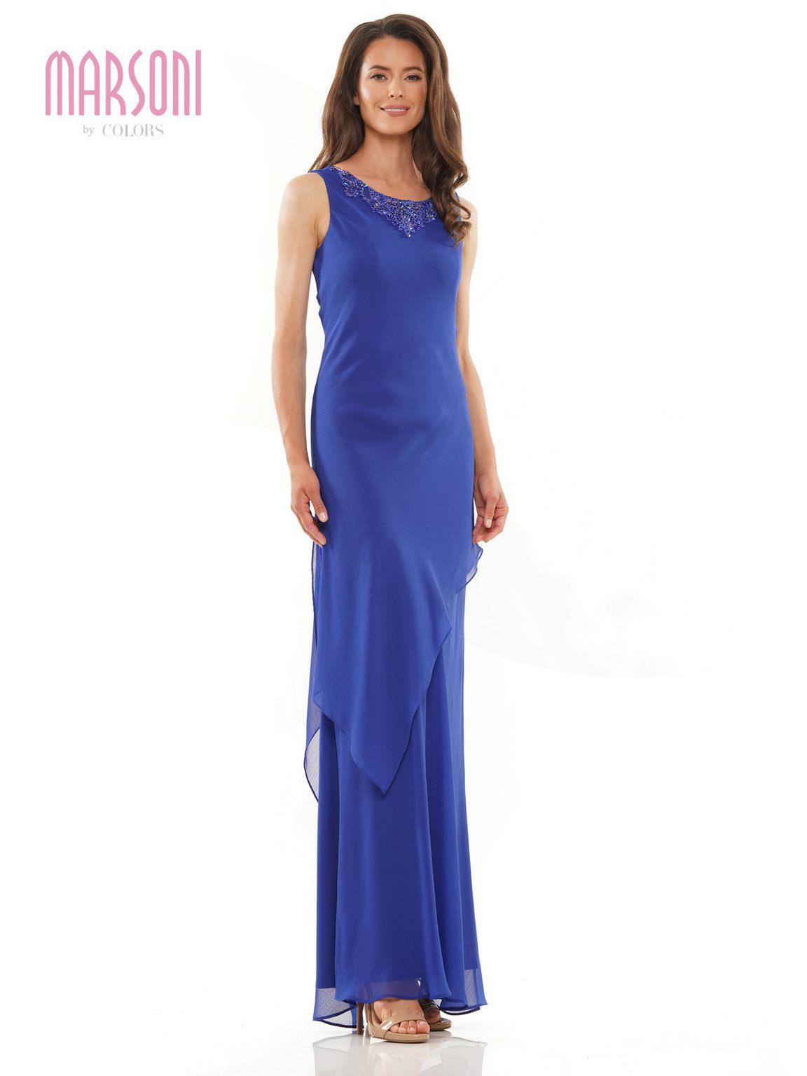 Marsoni 1230 Long Sleeveless Formal Jacket Dress
