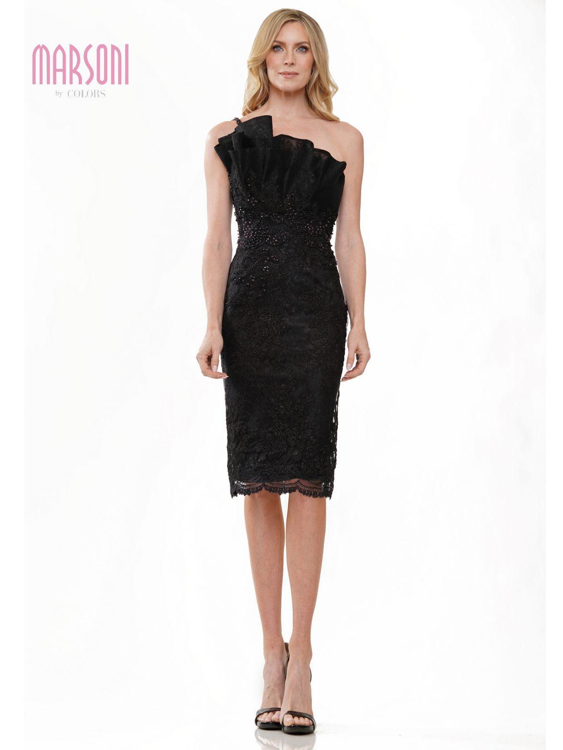 Marsoni MV1232 Short One Shoulder Cocktail Dress