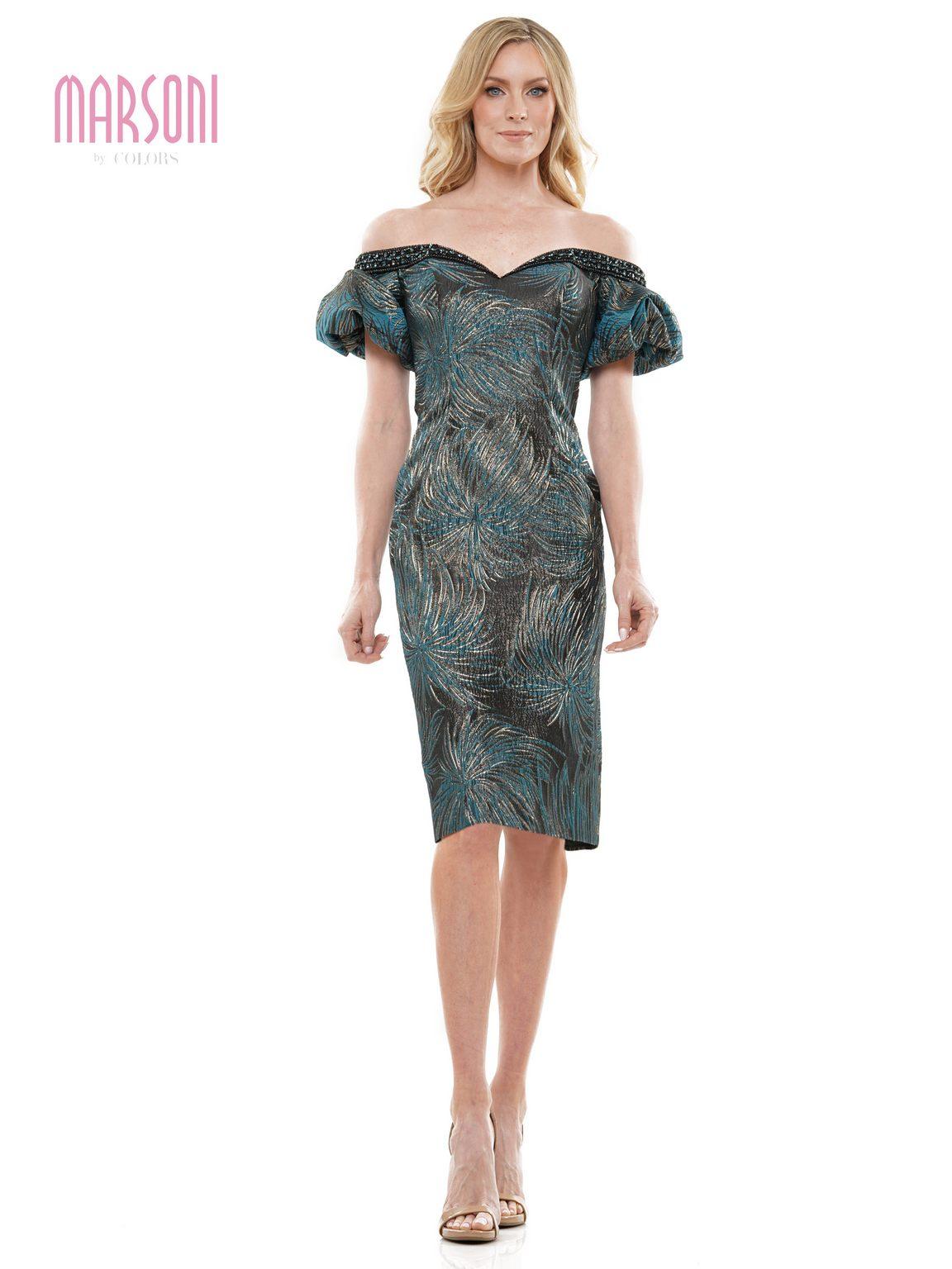 Marsoni MV1238 Short Off Shoulder Cocktail Dress