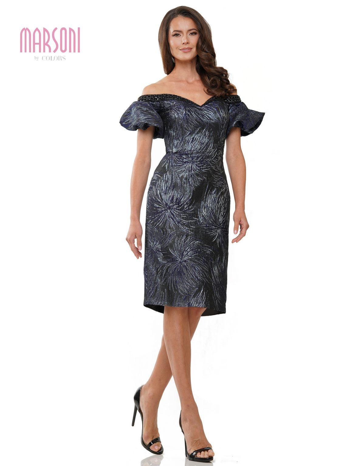 Marsoni MV1238 Short Off Shoulder Cocktail Dress