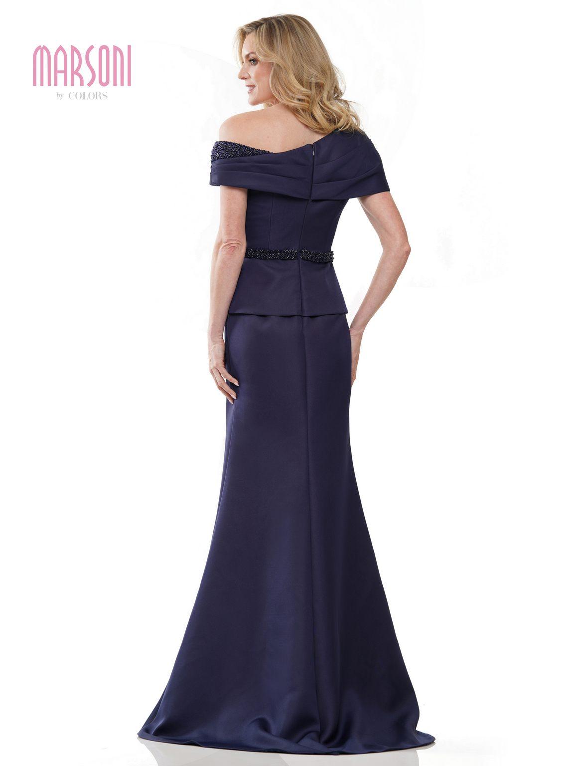 Marsoni MV1239 Long One Shoulder Fitted Formal Gown