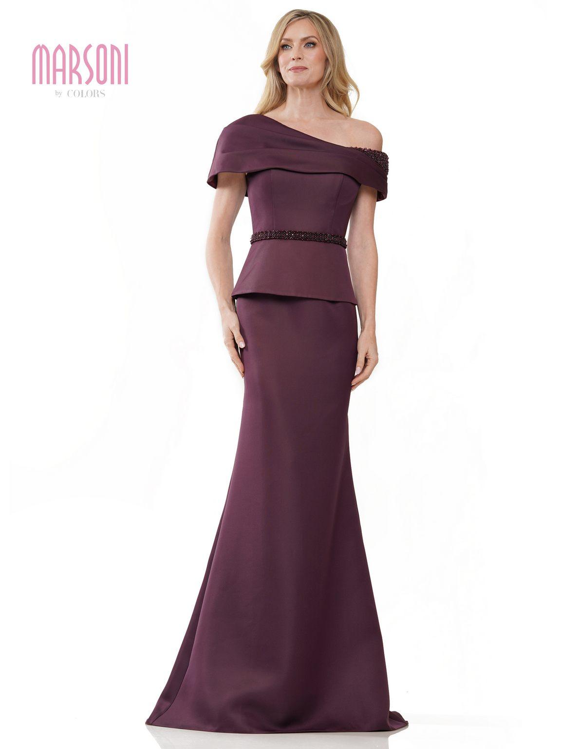 Marsoni MV1239 Long One Shoulder Fitted Formal Gown