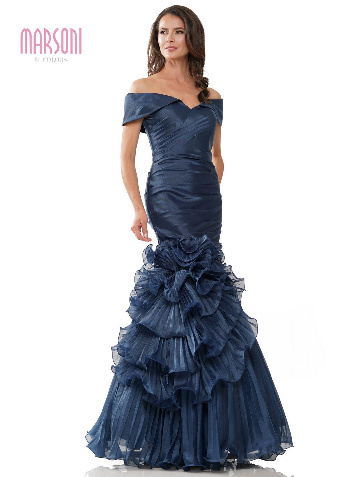 Marsoni MV1241 Long Off Shoulder Formal Mermaid Dress