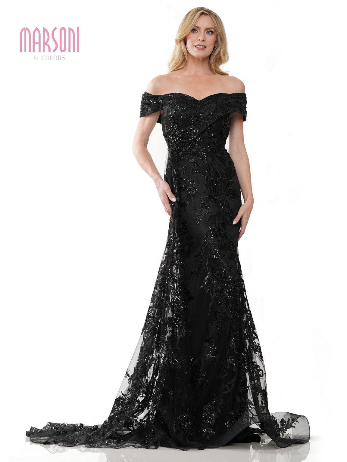 Marsoni MV1242 Long Off Shoulder Formal Dress