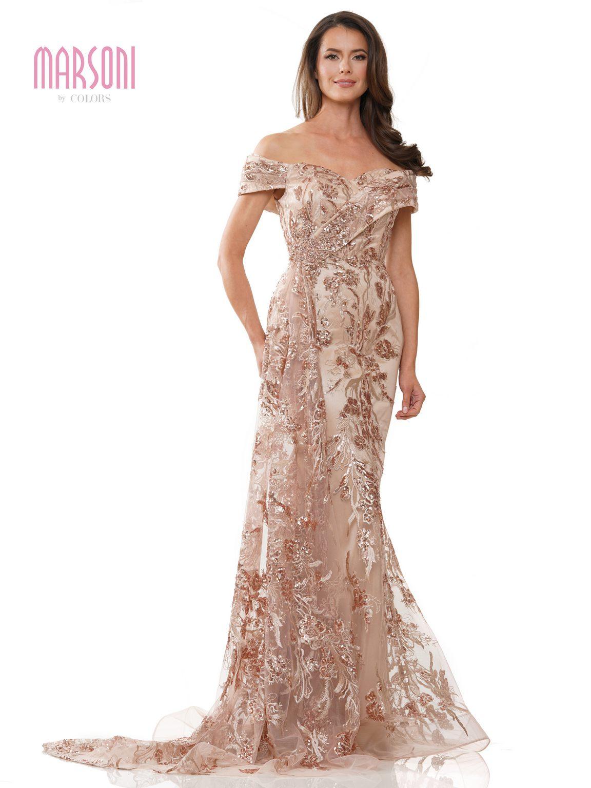 Marsoni MV1242 Long Off Shoulder Formal Dress