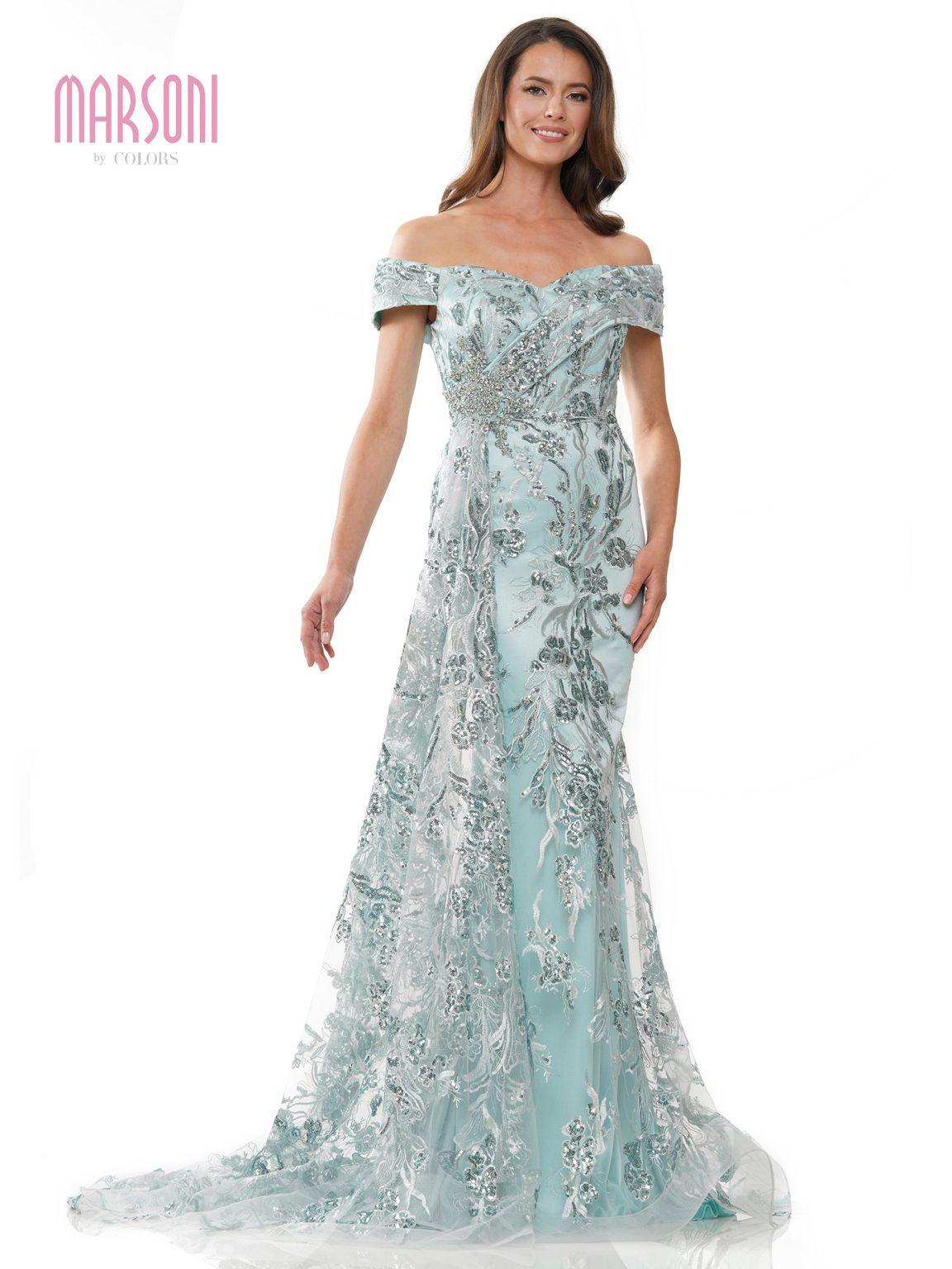 Marsoni MV1242 Long Off Shoulder Formal Dress