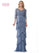 Mother of the Bride Dresses Long 3/4 Sleeve Chiffon Formal Dress Slate Blue