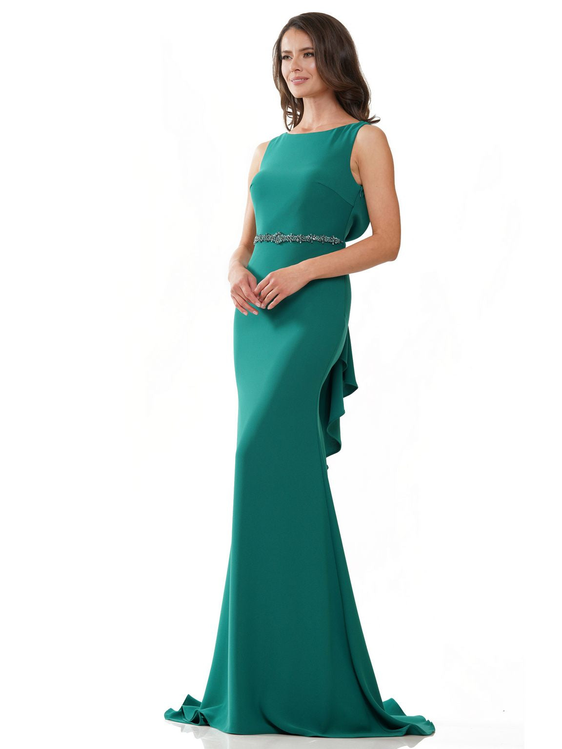Formal Dresses Long Sleeveless Fitted Formal Dress Emerald