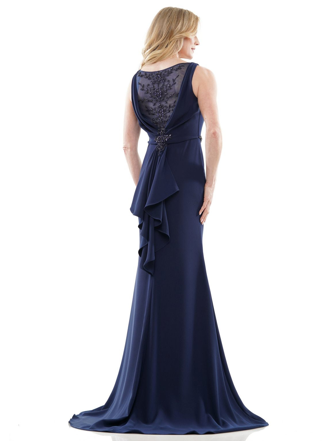 Formal Dresses Long Sleeveless Fitted Formal Dress Navy