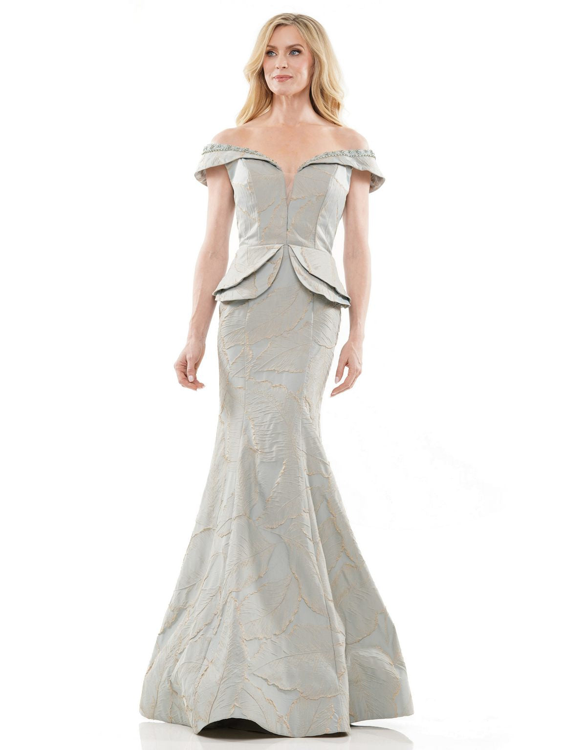 Formal Dresses Long Off Shoulder Peplum Formal Dress Seaglass