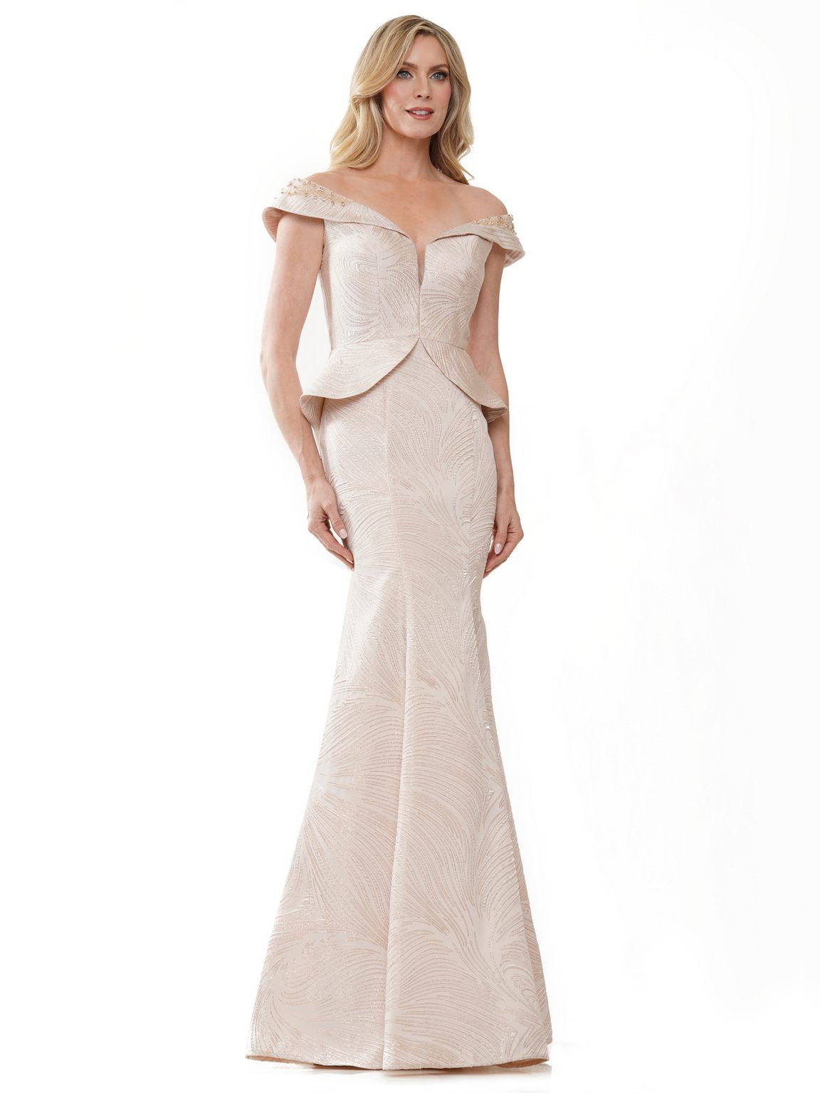 Mother of the Bride Dresses Mothers of the Bride Long Beaded Off Shoulder Dress Champagne
