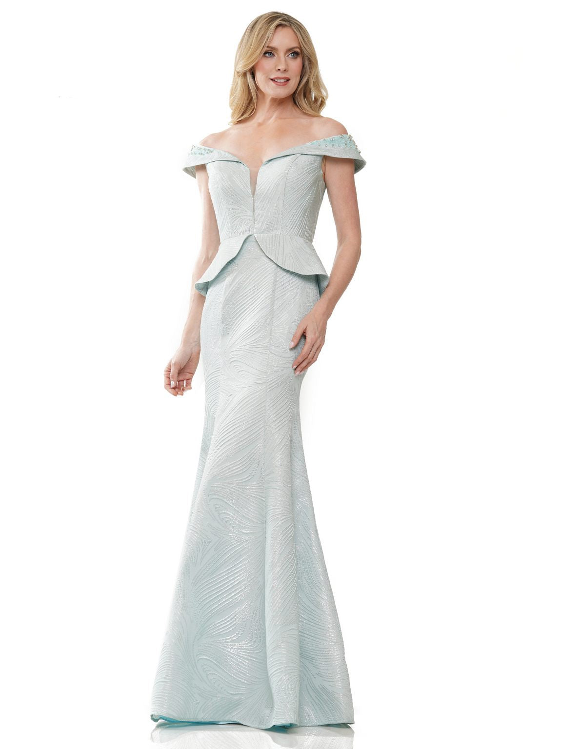 Mother of the Bride Dresses Mothers of the Bride Long Beaded Off Shoulder Dress Seaglass