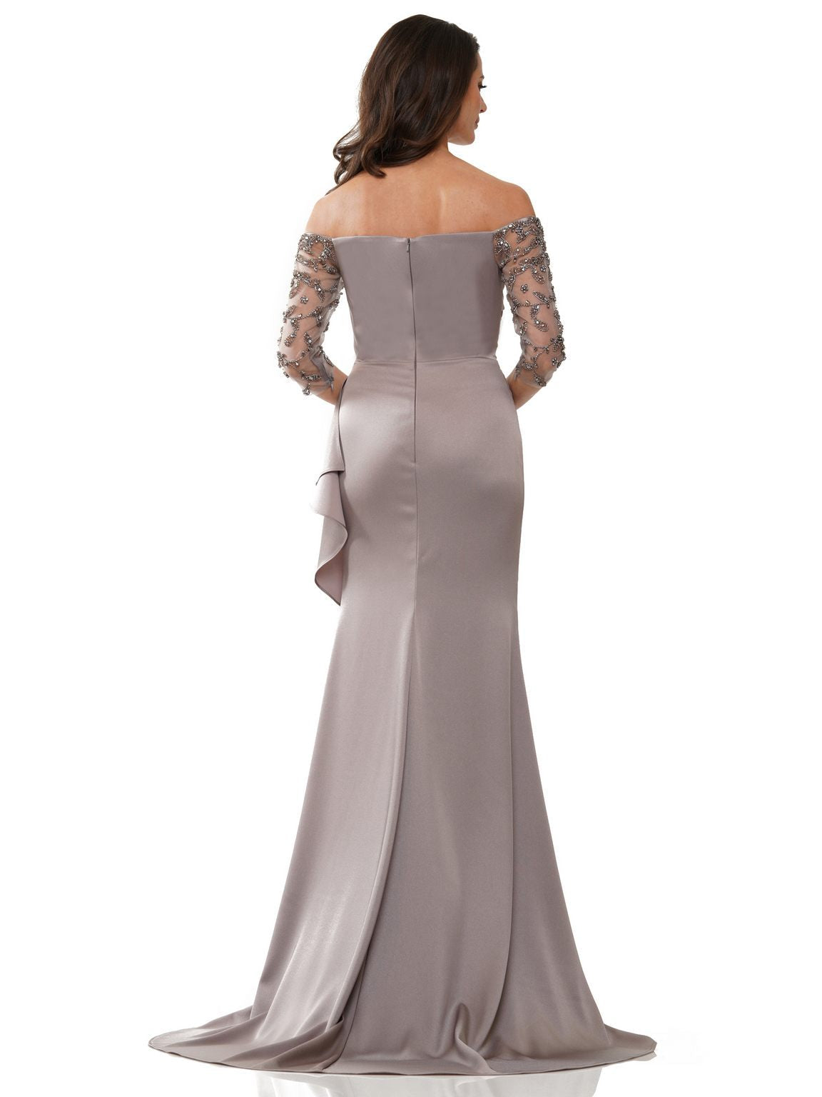 Formal Dresses Long Off Shoulder Formal Dress Taupe