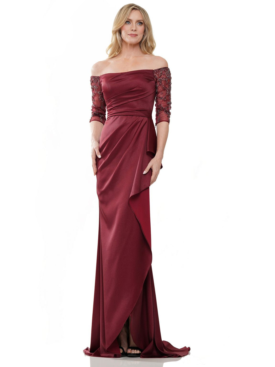 Formal Dresses Long Off Shoulder Formal Dress Wine