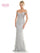 Formal Dresses Long Beaded Off Shoulder Formal Dress Silver