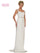 Formal Dresses Long Formal Cap Sleeve Jacquard Sheth Dress Light Gold