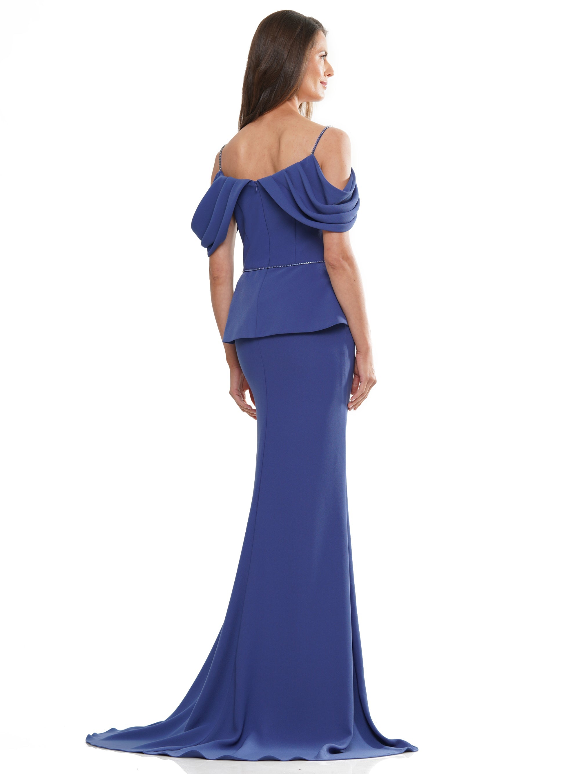 Mother of the Bride Dresses Mother of the Bride Off Shoulder Peplum Sheath Dress Deep Royal
