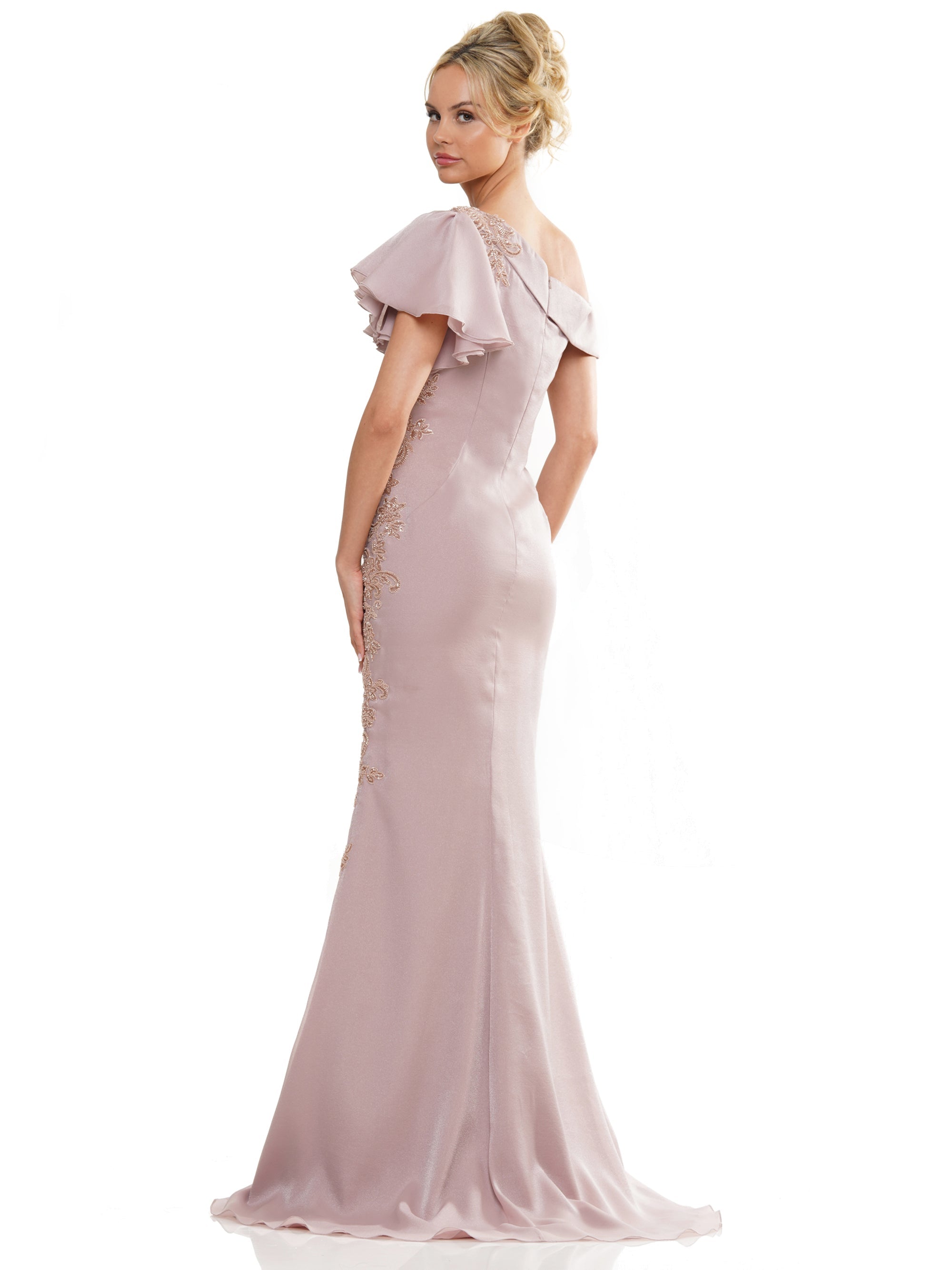 Mother of the Bride Dresses Mother of the Bride One Shoulder Lace Applique Dress Mauve