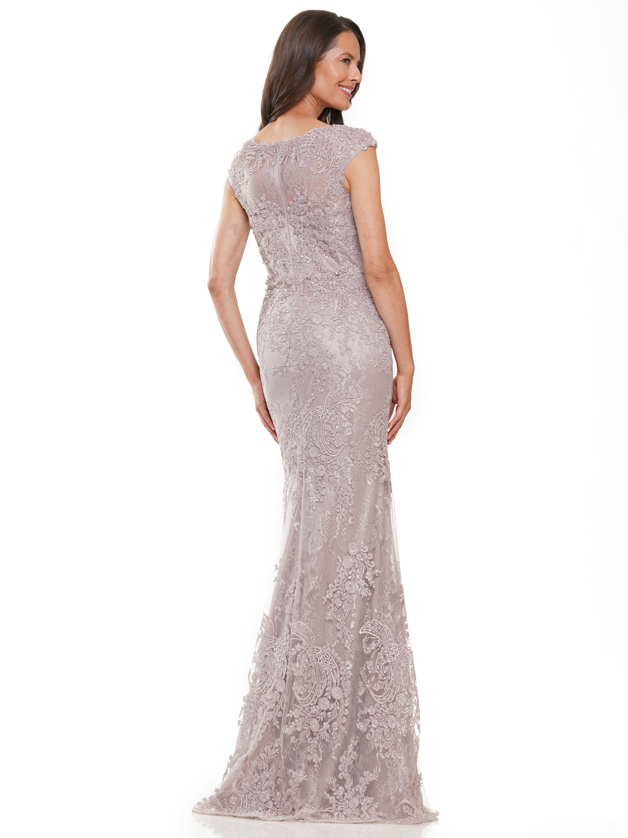 Formal Dresses Formal Embroidered Mesh Overskirt Dress Mauve