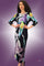 Formal Dresses 3/4 Sleeve Pleated Multi Colored Long Dress Multi