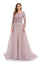 Prom Dresses Long Sleeve Prom Formal Evening Gown Dusty Rose