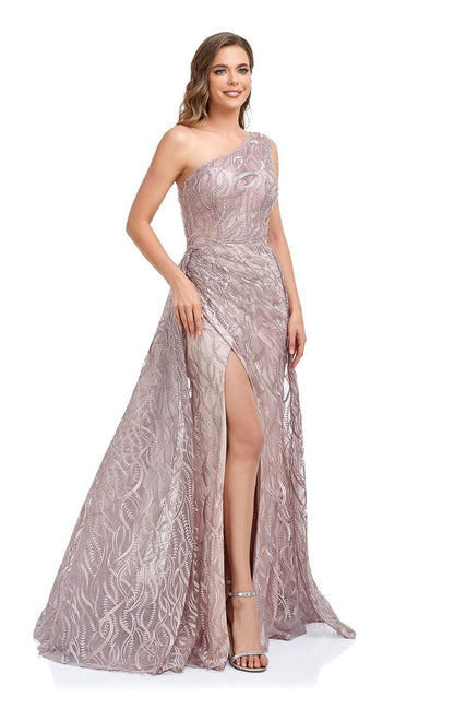 Prom Dresses Long One Shoulder Formal Prom Dress Dusty Rose